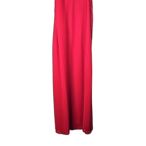 Nightgown Maxi Red Ostrich Featers Size XS Sheer with Side Slits - Picture 6 of 6